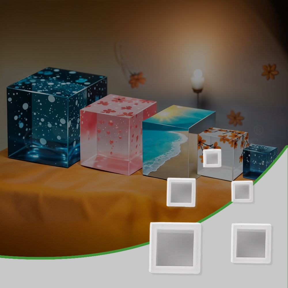 SILICOMOLDS - BLOCK/CUBE RESIN MOLD - SET OF 5 - URP081RM